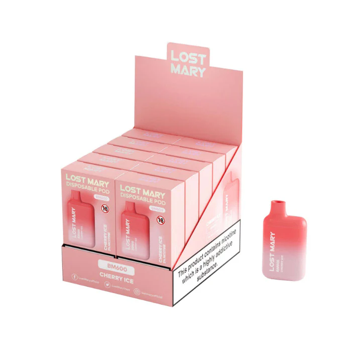 LOST MARY BM600 20 mg Cherry Ice vaper desechable de 600 caladas cereza ice hielo venta al por mayor mini markets.webp