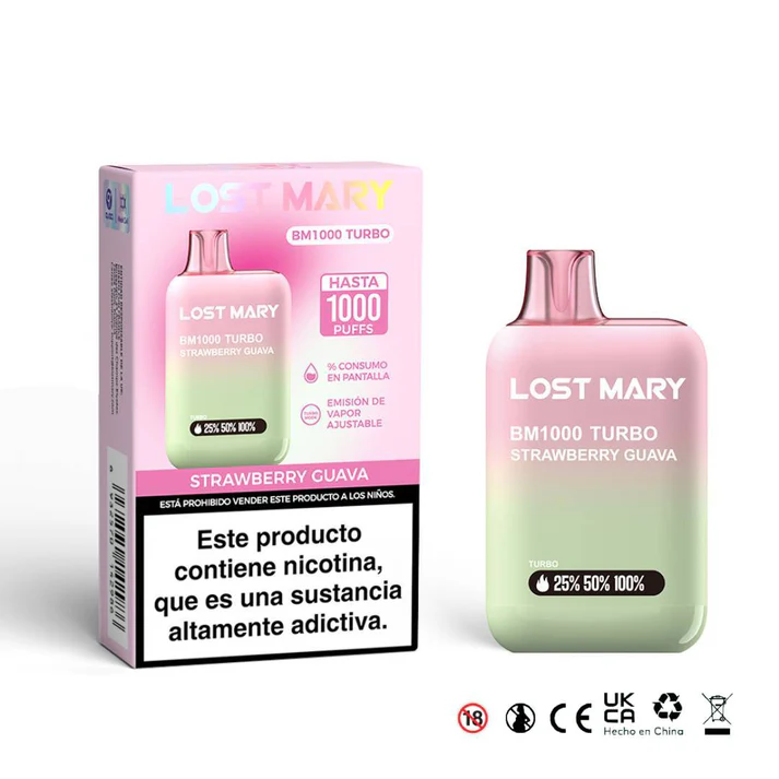 LOST MARY BM1000 20mg Strawberry Guava 1000 caladas vaper desechable.webp