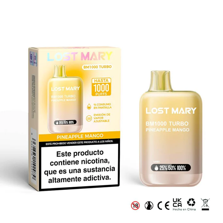 LOST MARY BM1000 20mg Pineapple Mango disposable vape desecvhable vaper de 1000 caladas.webp