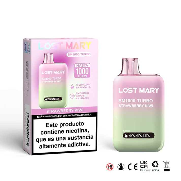 LOST MARY BM1000 20mg Strawberry Kiwi lost mary bm1000 caladas turbo desechable.webp