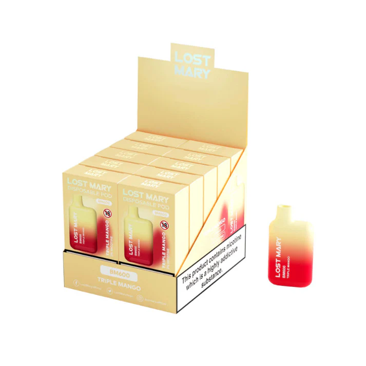LOST MARY BM600 0mg Triple Mango Sin Nicotina vapeador sin nicotina lostmary 600 caladas.webp