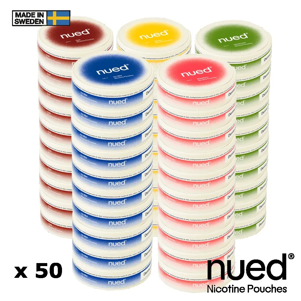 NUED nicotine pouches sin tabaco manga de 10 latas x 50 nundle.webp