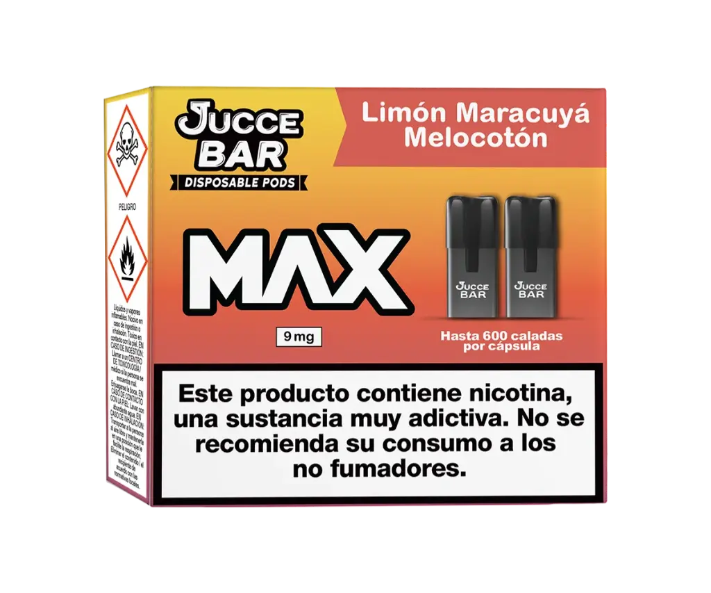 [40826ES] Jucce Bar MAX 9mg Limón Maracuyá Melocotón
