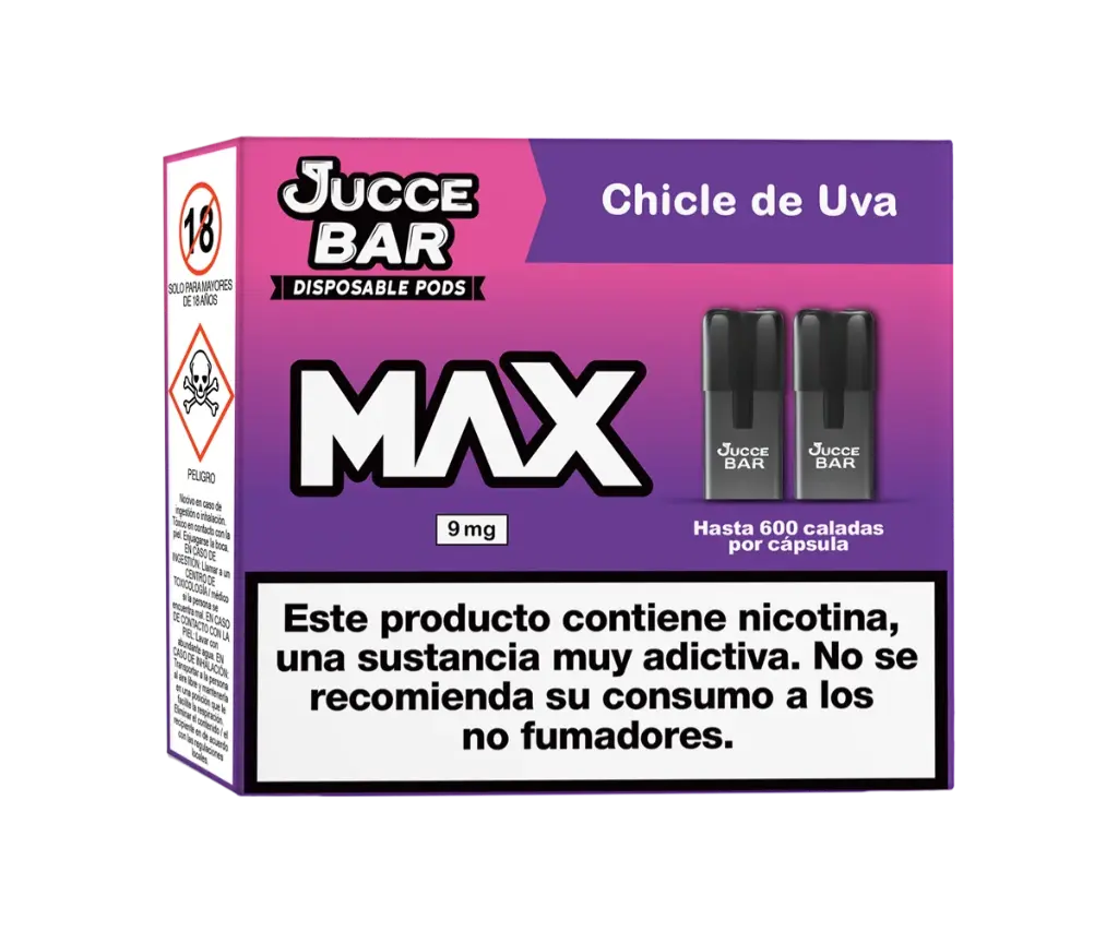 [40837ES] Jucce Bar MAX 9mg Chicle de Uva