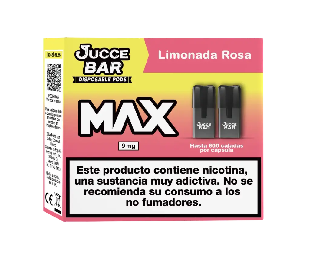 [40821ES] Jucce Bar MAX 9mg Limonada Rosa