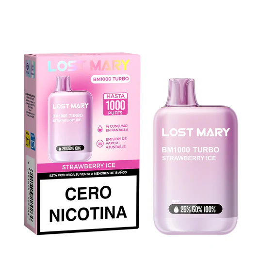 [LMY22426] LOST MARY BM1000 0% Strawberry Ice Sin Nicotina