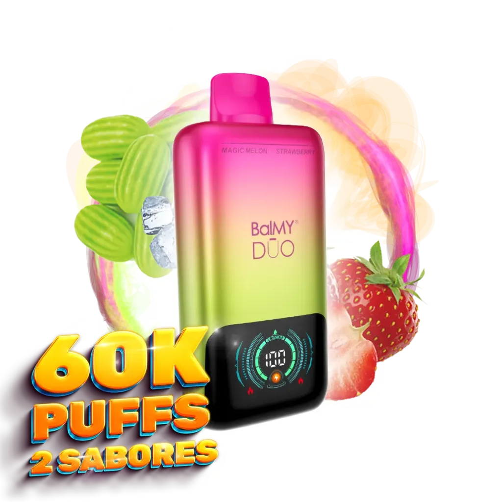 [BAL-DUO-FRE-MAG] Vaper desechable BalMY DUO ZERO nic. 60000 puff – Fresa y Magic Melon