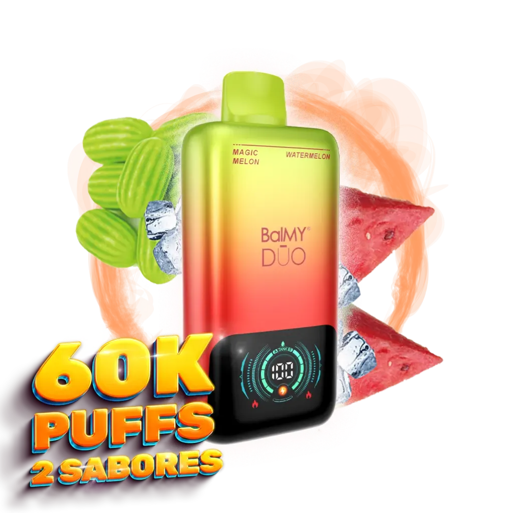 [BAL-DUO-MEL-SAN] Vaper desechable BalMY DUO ZERO nic. 60000 puff – Magic Melon y Sandía